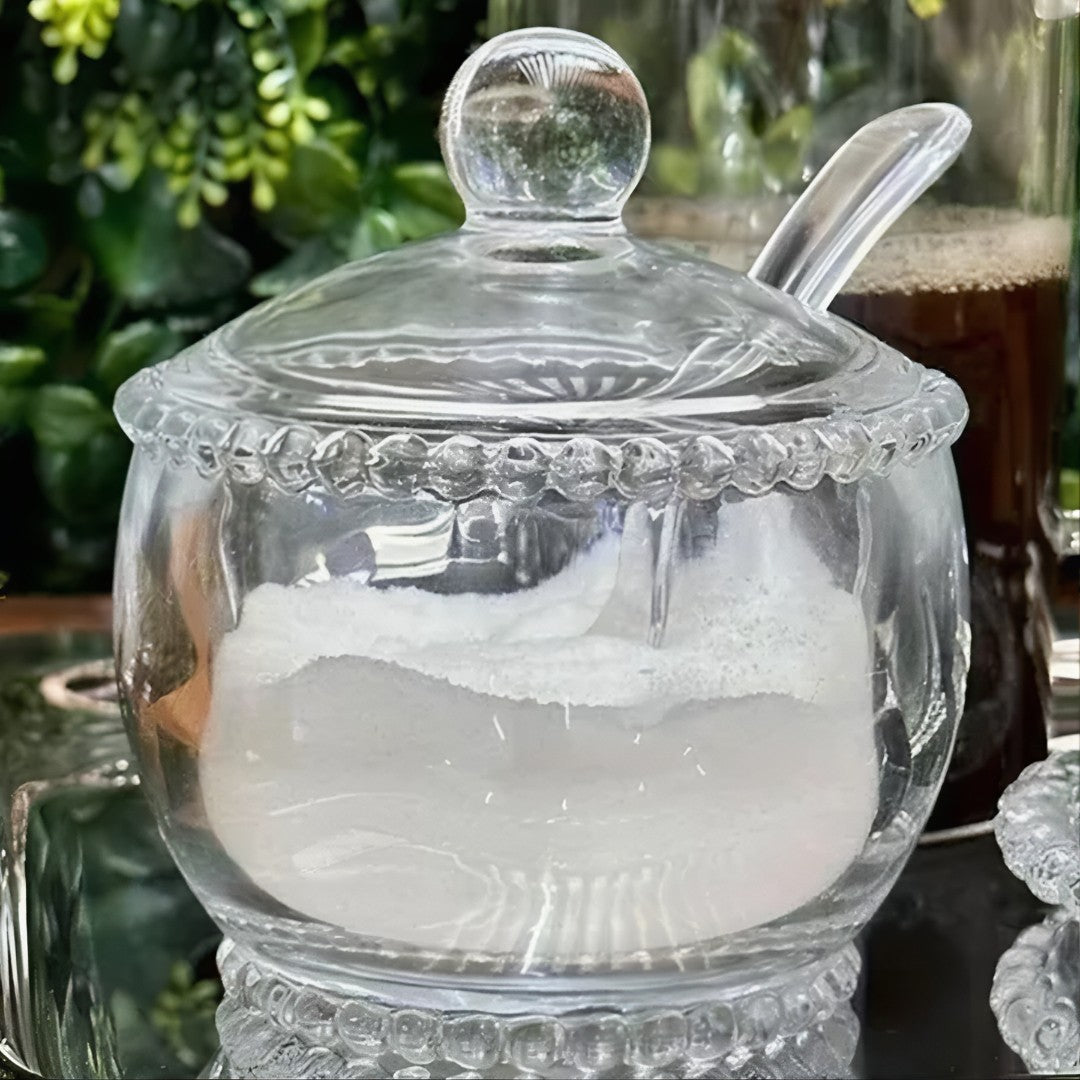 Açucareiro Pearl Crystal™ – Cristal 10cm com Colher Acrílica