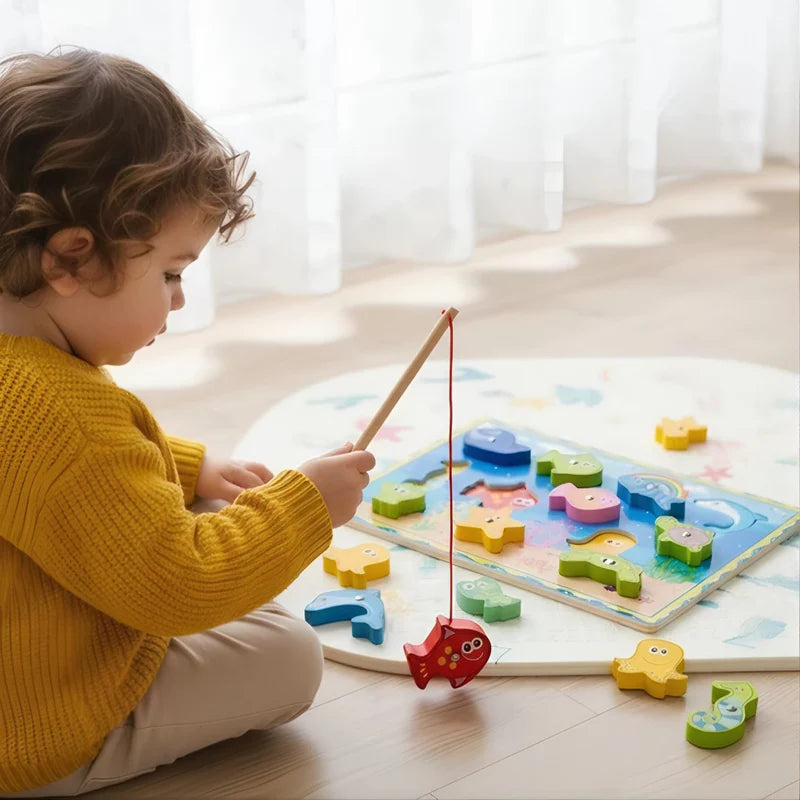 MagniFish™ – Pescaria Magnética Montessori em Madeira (Jogo Educativo Infantil)