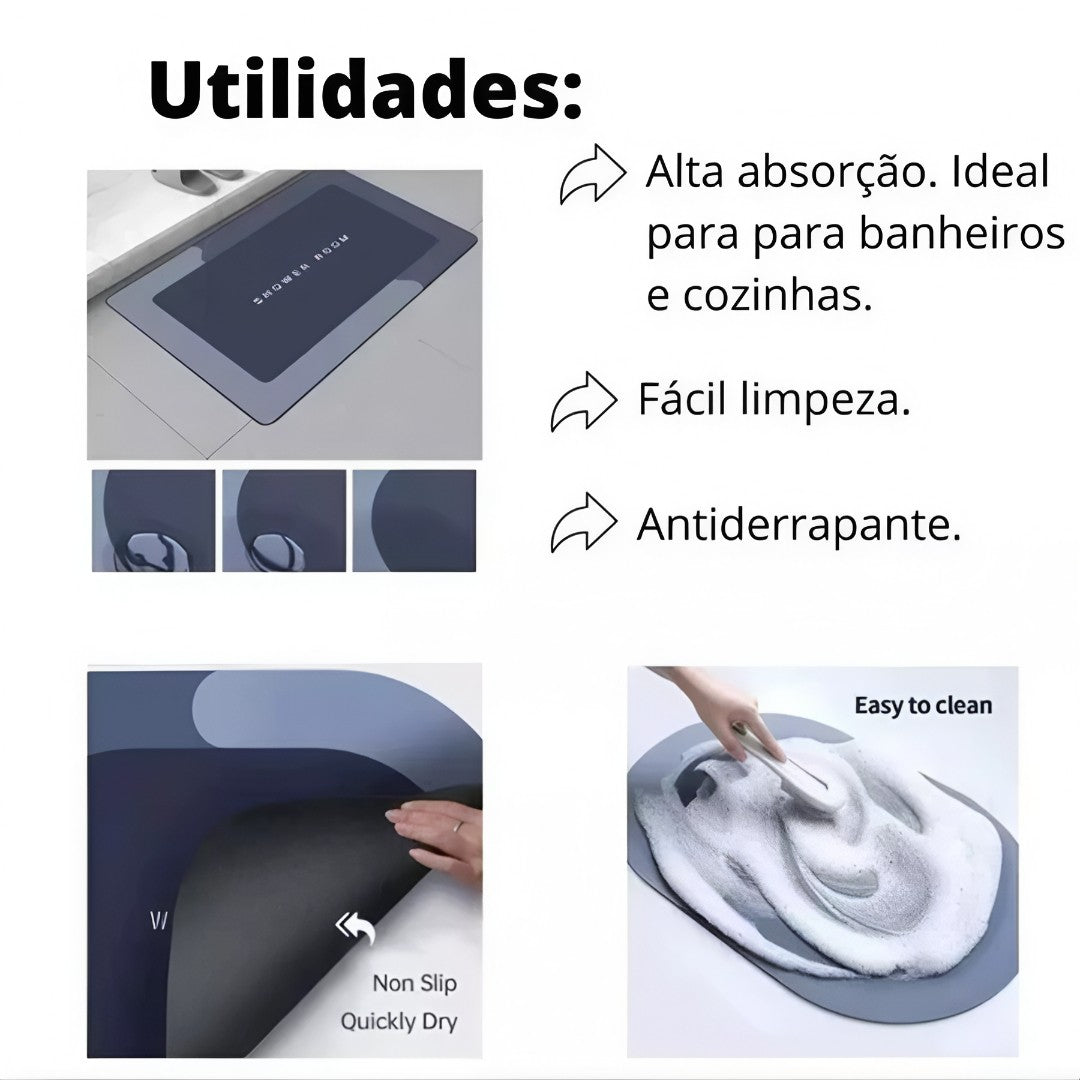 🛁 Kit 2 DryMat Pro™ – Tapete Antiderrapante Super Absorvente de Secagem Rápida