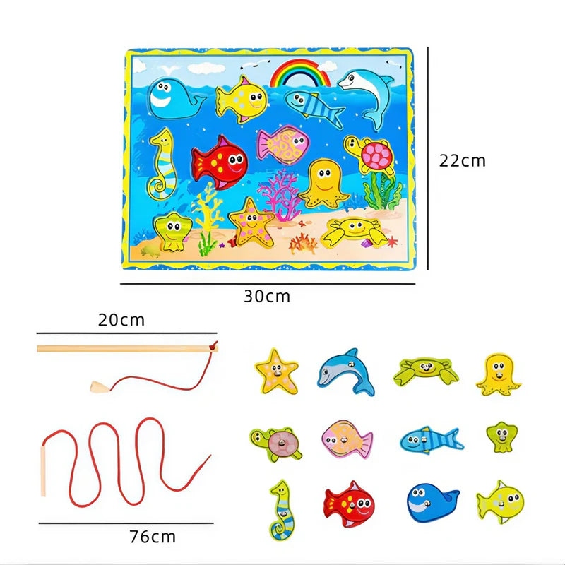 MagniFish™ – Pescaria Magnética Montessori em Madeira (Jogo Educativo Infantil)