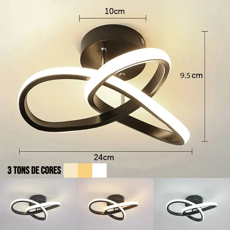 Luminária de Teto LED Contemporânea com 3 Tons de Luz Clarear Decor