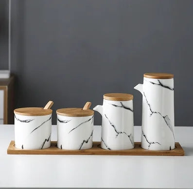 Conjunto Potes de Mármore para Azeite